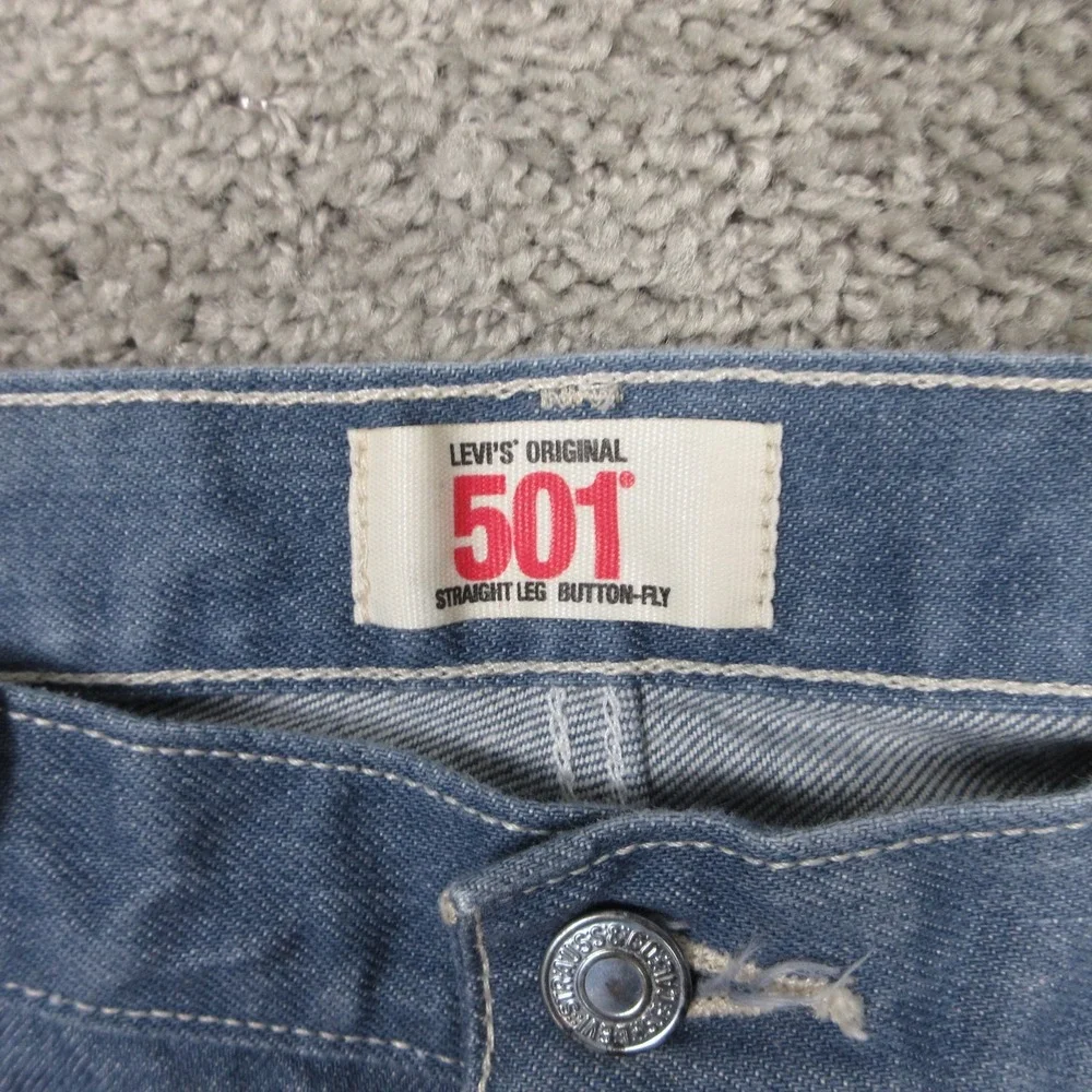 Levis‎ Jeans Mens 34x29 (Tag 36x32) Blue 501 Button Fly Original Straight Denim